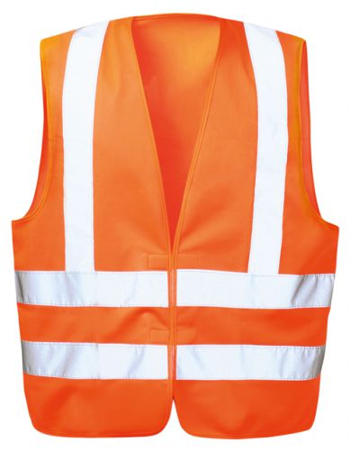 Warnschutzweste KARL, orange, Klettverschluss, Schulterreflex