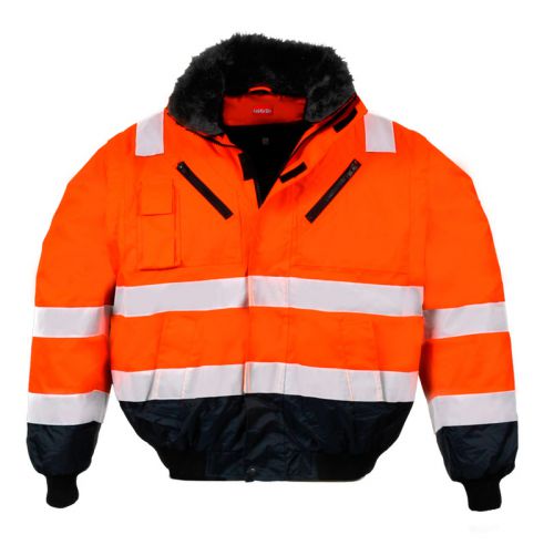 Pilotenwarnschutzjacke nach EN 20471 und EN 343 warnorange/marine