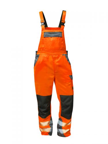 Warnschutz Latzhose METZ orange/grau