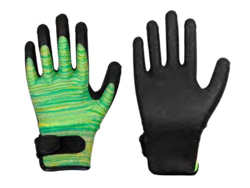Feinstrick-Handschuh mit HPT-Beschichtung grn/gelb