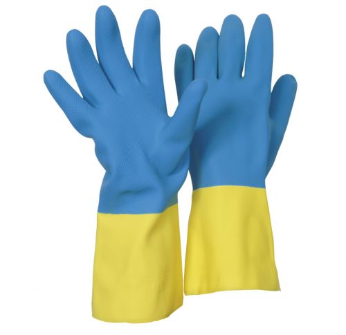 Heveaprene-Handschuh / CE CAT 3 / blau/gelb / Lnge: ~32 cm / Strke: ~0,66 mm