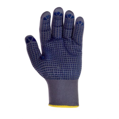 Feinstrickhandschuh NYLON / texxor / grau-blaue Noppen