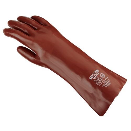 Chemikalienschutz-Handschuh PVC / texxor / 40cm Lnge / rotbraun