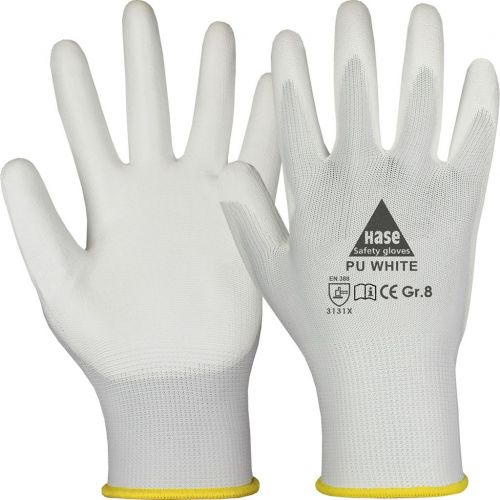 Montagehandschuh PU WHITE / HaseSafety / 509520