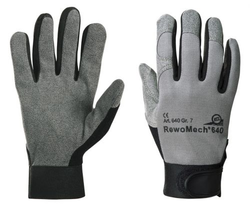 10 Paar Handschuhe RewoMech 640, Kunstleder/ Elastan, Klettversch