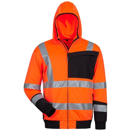 JANTO Warnschutzsweatjacke / Gr. S - XXXL / orange