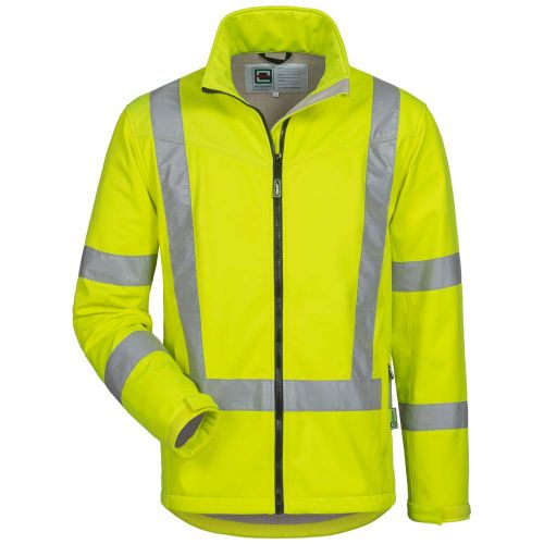 ADHELS Warnschutz-Softshelljacke / fluoreszierend gelb / Gr. S - XXXXL