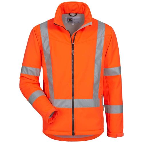 WILMER Warnschutz-Softshelljacke / fluoreszierend orange / Gr. S - XXXXL