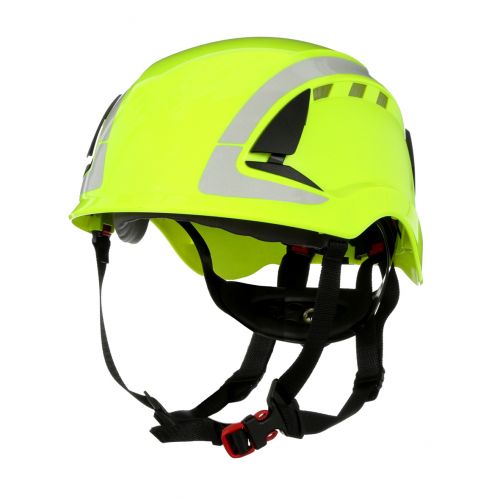 3M SecureFit neongrner Schutzhelm / X5014V-CE / belftet und reflektierend / 6-Punkt-Ratsche