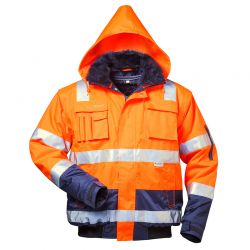 Warnschutz Pilotjacke OLIVER orange/marine