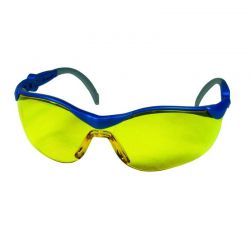 Panoramabrille, blau / grau, gelbe PC Scheibe mit UV-Schutz