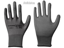 Feinstrick-Handschuh mit PU-Beschichtung grau