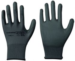 Feinstrick-Handschuh / PU-beschichtet, Polyester / Grau