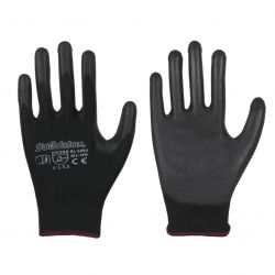 Feinstrick-Handschuh Polyester / PU-Beschichtung Schwarz
