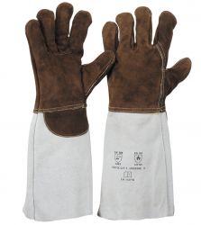 Sebatanleder-Handschuh / 35 cm / hitzebeständig / wärmeisolierendes Spezialfutter