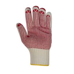 Grobstrickhandschuh BAUMWOLLE/NYLON / texxor / beige-rote Noppen