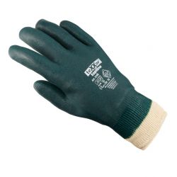 PVC-Handschuh / grn / mit Strickbund / texxor