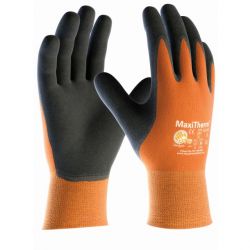 Grobstrick Handschuhe MaxiTherm / texxor / orange-grau