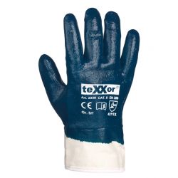 Nitril-Handschuhe STULPE / texxor / beige-blau / 2339