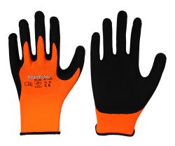 Elastischer Polyester-Feinstrick-Handschuh - orange