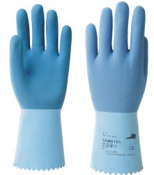Handschuhe Camatex 451, Latex, Stulpe, vollbesch. - blau