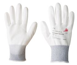 Handschuhe Camapur Cut 618, PU/HPPE, Strickbund, teilb. - wei