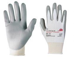 Handschuhe Camapur Comfort 619, PU, Strickbund, teilb. - wei/grau