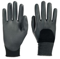 Handschuhe Camapur Comfort 626, PU, Strickbund, teilb. - schwarz