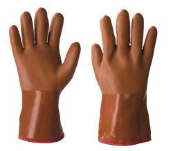 Handschuhe Cama Iso 690, PVC/Teddyf., Stulpe, vollbesch. - rotbraun