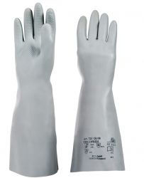 Handschuhe Tricopren 725, Chloropren, Stulpe, vollb., Profil, 39-41cm - grau