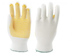 Handschuhe PolyTRIX N 912, PA/BW, Strickbund, Noppen, 23-27cm - wei/gelb