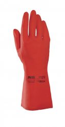 Handschuhe  VITAL 181, NaturLatex / Nitril, gerade Stulpe, gekrnt, 30cm - rot