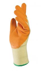 Handschuhe TITAN 328, Latex, Strickbund, teilbeschichtet, 24-26,5cm - orange/gelb
