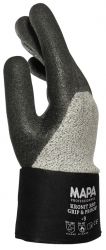 Schnittschutzhandschuhe KRYTECH 380 GRIP & PROOF, 24 cm - schwarz/grau