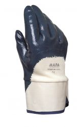 Handschuhe TITAN 385, Nitril, Segeltuchstulpe, teilbeschichtet, 24-28cm - blau