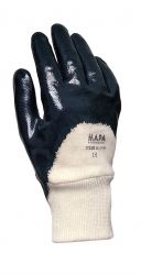 Handschuhe TITAN 391, Nitril, Strickbund, teilbeschichtet, 25-27cm - blau