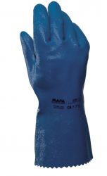Handschuhe TITAN 393, Nitril, Zacken, glatt, vollbeschichtet, 31cm - blau