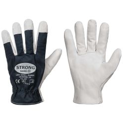 BADIN GOODJOB Handschuhe / naturfarben / blau / Nappaleder