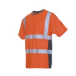 LeiKaTex / BRIGHT LINE / T-Shirt / EN ISO 20471 Klasse 2 / warnorange